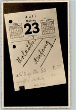 Montag 23.Juli Urlaubsanfang Kalender 1934