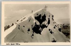 87541 W8973 Oberjoch Foto AK Iseler Gipfel 1880 m Kreuz Winter Schnee