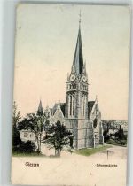 35390 W6300 Gießen , Lahn 1907 Lithographie Johanneskirche