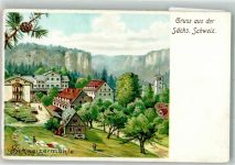 01824 O8321 Rosenthal-Bielatal Lithographie Schweizer - Mühle Säschsichise Schweiz