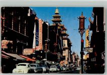 San Francisco 1954 Foto AK Auto Straße Werbung Chinatown