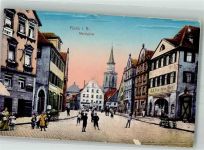 90762 W8510 Fürth , Bay 1916 Gebrauchsspuren Marktplatz mit St. Michael Kirche Feldpost WK I