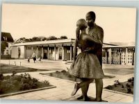 16303 O1330 Schwedt 1961 Foto AK Partie am Cafe Centra Denkmal