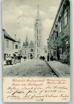 Budapest 1899 Foto AK Mathias Kirche