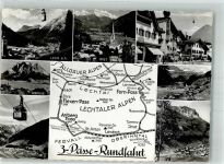 6460 Zürs Foto AK Seilbahn 3-Pässe-Rundfahrt Lech Reutte Lermoos Holzgau