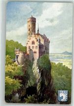 72805 W7414 Lichtenstein , Württ Künstlerkarte Schloss Lichtenstein Chronik