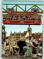 42103 W5600 Wuppertal Foto AK Schwebebahn Humor Der Kaiserwagen sign. Burandt, K.