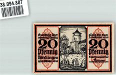 86720 W8860 Nördlingen 1918 Notgeldschein 20 Pfennig