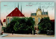 99084 O5000 Erfurt 1910 Foto AK Dom Straßenbahn