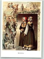 sign. Kretschmer, Albert Mecklenburger Tracht Trachten Deutschland Künstlerkarte