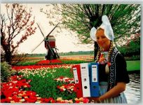 Belfeld Windmühle Tracht Frau Aktenordner Egidius Janssen EJA International Werbung Büromaterial Foto AK