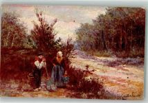 Bauerspaar bei einer Rast von der Feldarbeit Gerstenhauer, J. G. 1911 Künstlerkarte