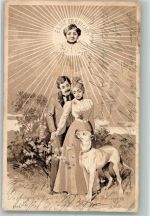 Es ist erreicht Liebespaar Dogge 1902 Prägedruck