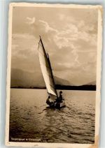 W8210 Prien a. Chiemsee Segelboot auf dem Chiemsee Ort lt. Stempel Segelboot 1933 Foto AK