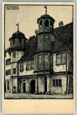 97909 W6985 Stadtprozelten Künstlerkarte sign. Leibinger Rathaus