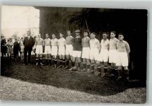 Fußballmannschaft vor dem Anpfiff Fußball Privatfoto AK