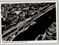 39104 O3000 Magdeburg Foto AK Fliegeraufnahme Dom Elbe
