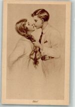 Süß Serie Sepia A.R. u. C.i.B. Nr. 03030 Kuss 1921 Künstlerkarte