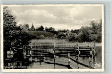 19246 O2821 Lassahn Foto AK Schaalsee mit St.-Abundus-Kirche Fotograf Klinkmüller