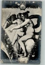 Roma Rom sign. Raffaello Venus mit Amor Künstler (Erotik) Künstlerkarte