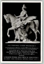 W5400 Koblenz am Rhein Denkmal am Deutschen Eck v. Prof. Hundrieser Adel Kaiser Wilhelm I Foto AK