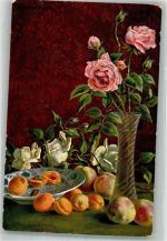 Rosen in Vase Aprikosen D.R.G.M. Serie 34 Stillleben