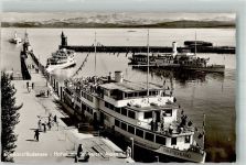 M.S. Deutschland Hafen m. Schweizer Alpen Bodenseeschiff Foto AK