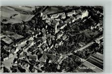 74592 W7184 Kirchberg an der Jagst Foto AK Fliegeraufnahme des Ortes mit der Stadtkirche