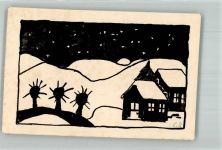 Winter Handgemalt Künstlerkarte
