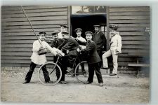 WK I Soldatenleben Uniform AK Fahrrad Privatfoto AK