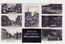 Obernkirchen, 7 Abbildungen mit Marktplatz und Stiftshof gelaufen, 1959. Gute Erhaltung.