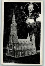 W7900 Ulm , Donau Ulmer Münster Modell wurde von dem Erwerbslosen Paul Gansen a. Oberbieber aus Holz AK Rekord