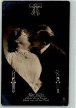 Serie Der Kuss "Holde süsse Frauen küsst man auf den Mund AK Kuss 1913 Foto AK