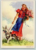 Farbenfroh wie die Natur - Schäferhund Indanthren Künstlerkarte