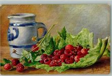 Früchte Himbeeren Krug Serie 426 Werbung Kaffee-Ersatz Enrilo Billing, M.