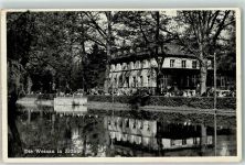 02763 O8800 Zittau Gebrauchsspuren Weingasthaus mit Teich Gartenwirtschaft