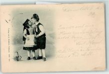 Kinderpoesie Trachten Verlag Schaller Nr. 214 AK Kuss 1898