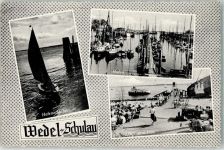 22880 W2000 Schulau - Hafeneinfahrt Hafen Willkomm Höft Fahrrad Schiff Boote Segelboot
