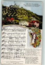 08294 O9407 Lößnitz Lieder AK Berg Gasthaus Friedensburg Wein