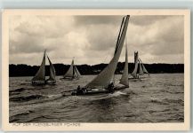 24937 W2390 Flensburg 1911 Foto AK Flensburger Föhrde Segelboote