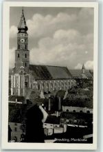 94315 W8440 Straubing Foto AK Kirche St.Jakob Pfarrkirche