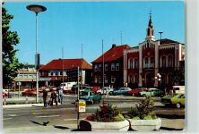 23758 W2440 Oldenburg in Holstein Foto AK Markt Rathaus Oldtimer