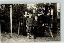 Mischling Familienfoto Hund Privatfoto AK