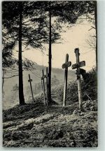 Heldengräber am Waldesrande in den Vogesen AK Kriegsgrab