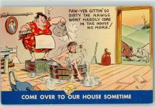 Comic : Come over to our house sometime AK Ehe Künstlerkarte