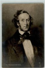 Komponist Felix Mendelssohn Bartholdy sign.GG Mendelssohn Bartholdy, F. Künstlerkarte