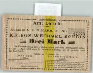 45711 W4354 Datteln Notgeldschein Notgeld Kriegs-Wechsel-Schein Drei Mark Ausgabe 1