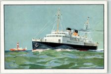 S.S Prinz Leopold Feuerschiff sign. L.Royon Dampfer Künstlerkarte