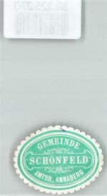09488 O9301 Schönfeld b Annaberg-Buchholz Siegelmarke Gemeinde Schönfeld Amtsh. Annaberg