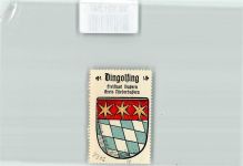 84130 W8312 Dingolfing Vignette Wappen Kaffee Hag Nr. 10 ca. 1920-1940 Drei Sterne